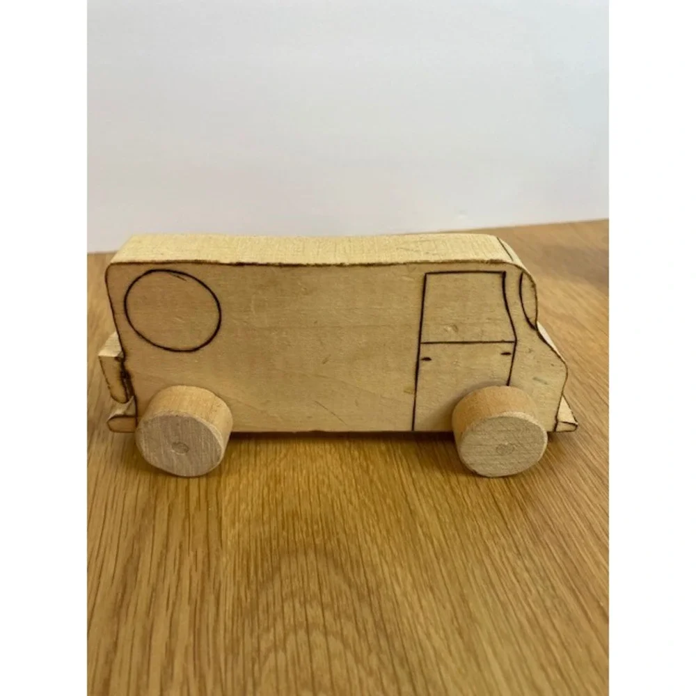Fisher-Price Montgomery Schoolhouse Wood Toy Vehicle Lot 5pc Kids Orange Good